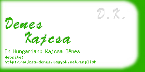 denes kajcsa business card